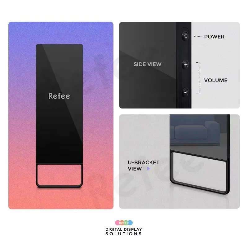 [Mais vendido] Refee Smart Fitness Mirror Essentials 43 tela de toque de parede interativa de 55 polegadas