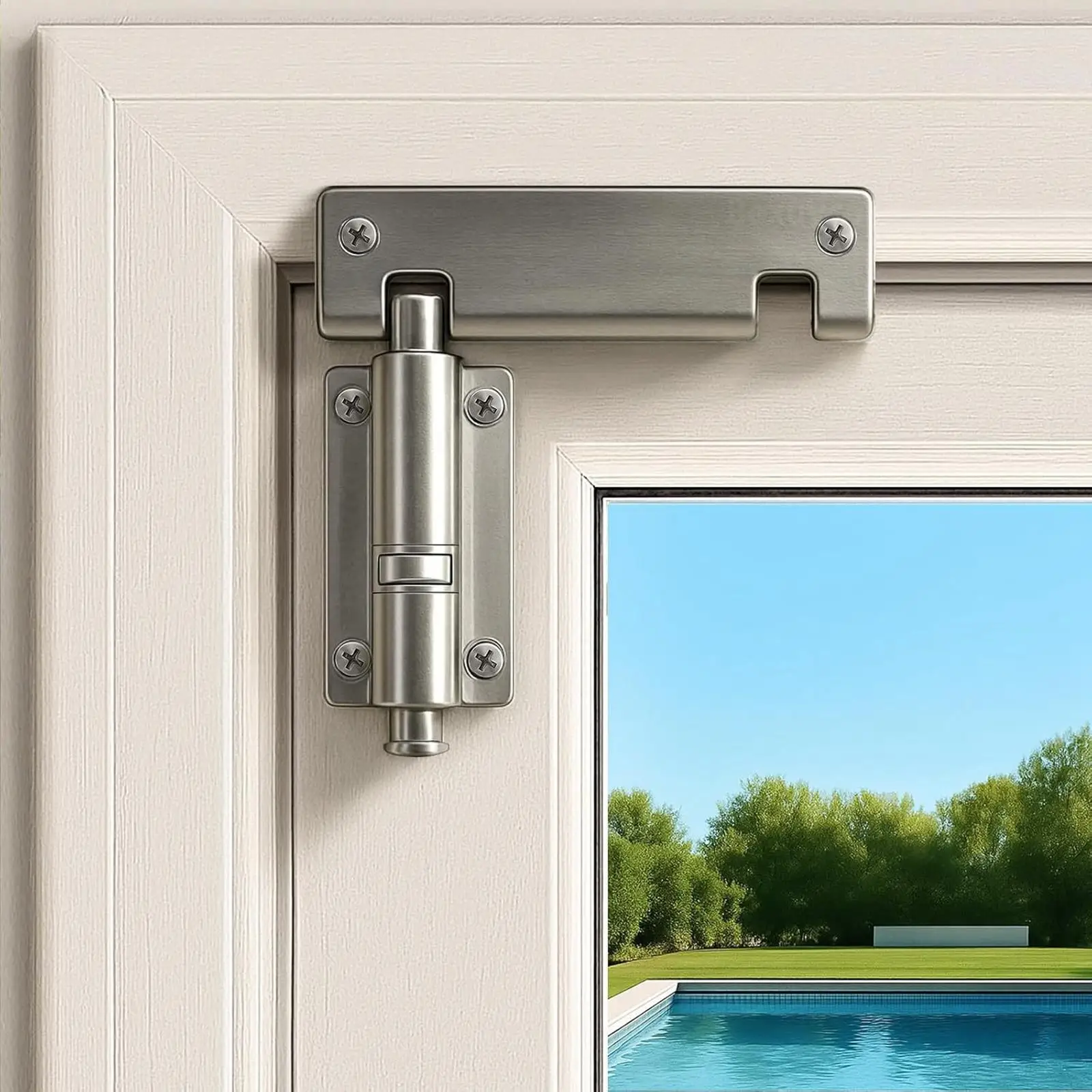 

Sliding Door Security Lock,Childproof,Window Slider Limit Lock,Restrictor Lock Adjustable,Sliding Glass Door Lock for Patio Home