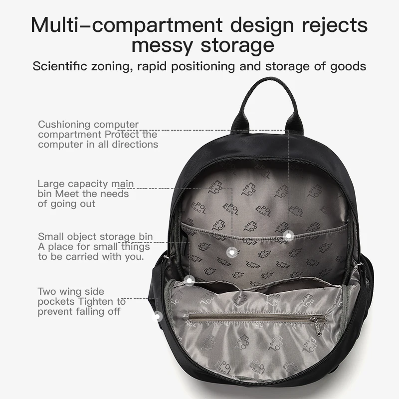 Fouvor Airplane Cabin Backpack Adjustable Straps Large Capacity School Backpacks Computer Waterproof Casual Laptop Bags 6105-06 view 5