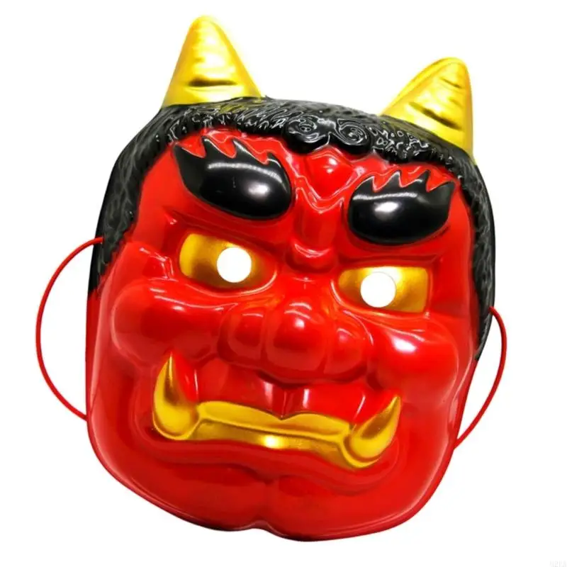 2025 새로운 친화적 인 재사용 가능한 일본 오니 마스크 편안한 역할 놀이 마스크 여성과 소녀를위한 PVC 의상 액세서리