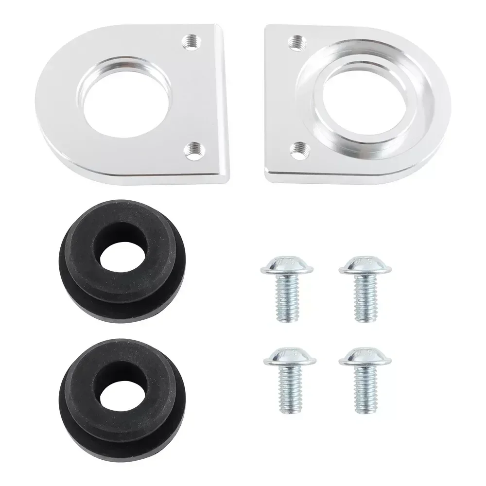 Relokator Braket Radiator Premium + Bushing Profil Rendah Sepasang Perak untuk Peningkatan Honda Aksesori Pendingin Aluminium Diy