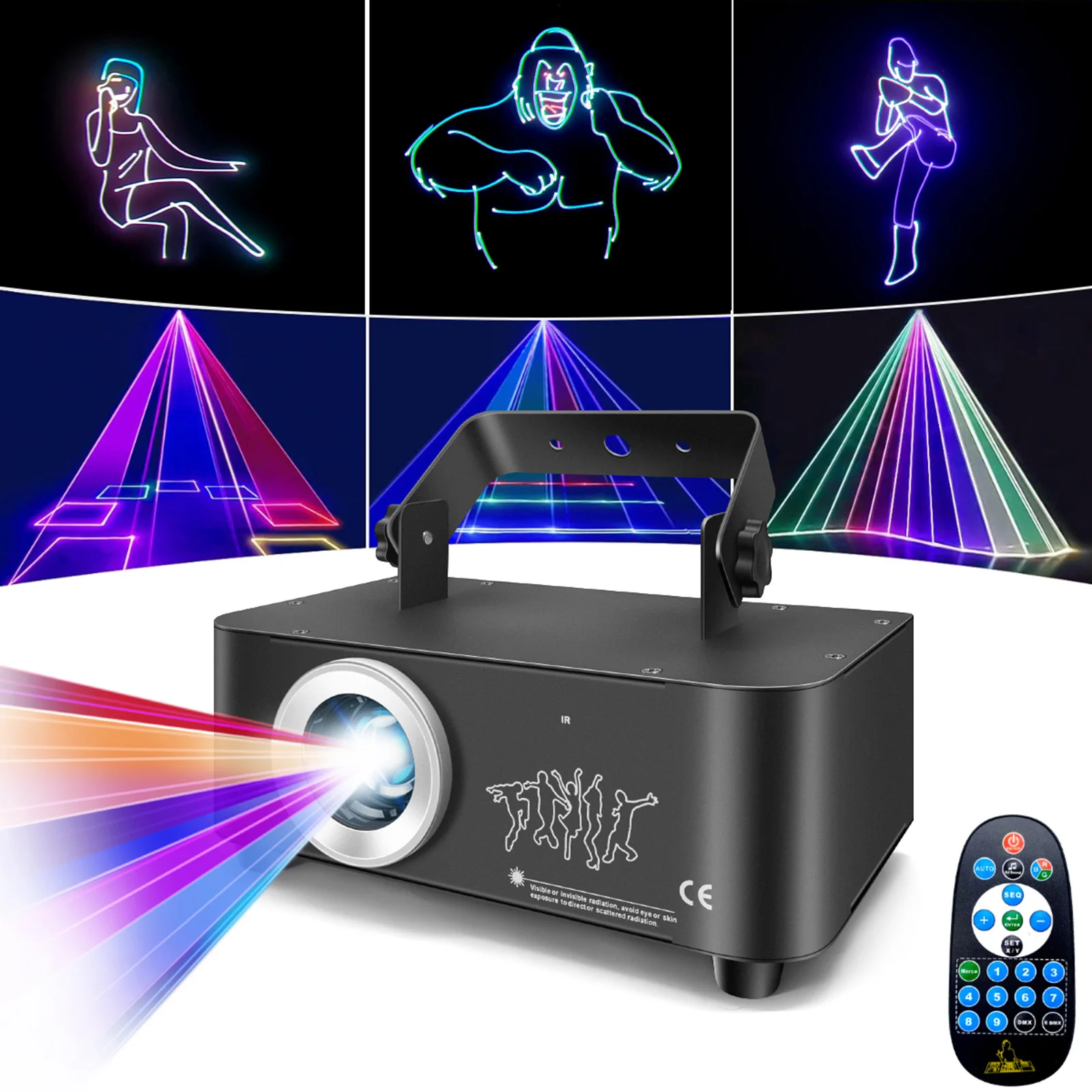 

3D анимационное шоу RGB вечерние светильники DJ сценическое освещение дискотека КТВ свадебный светильник декоративная лампа с дистанционным управлением DMX