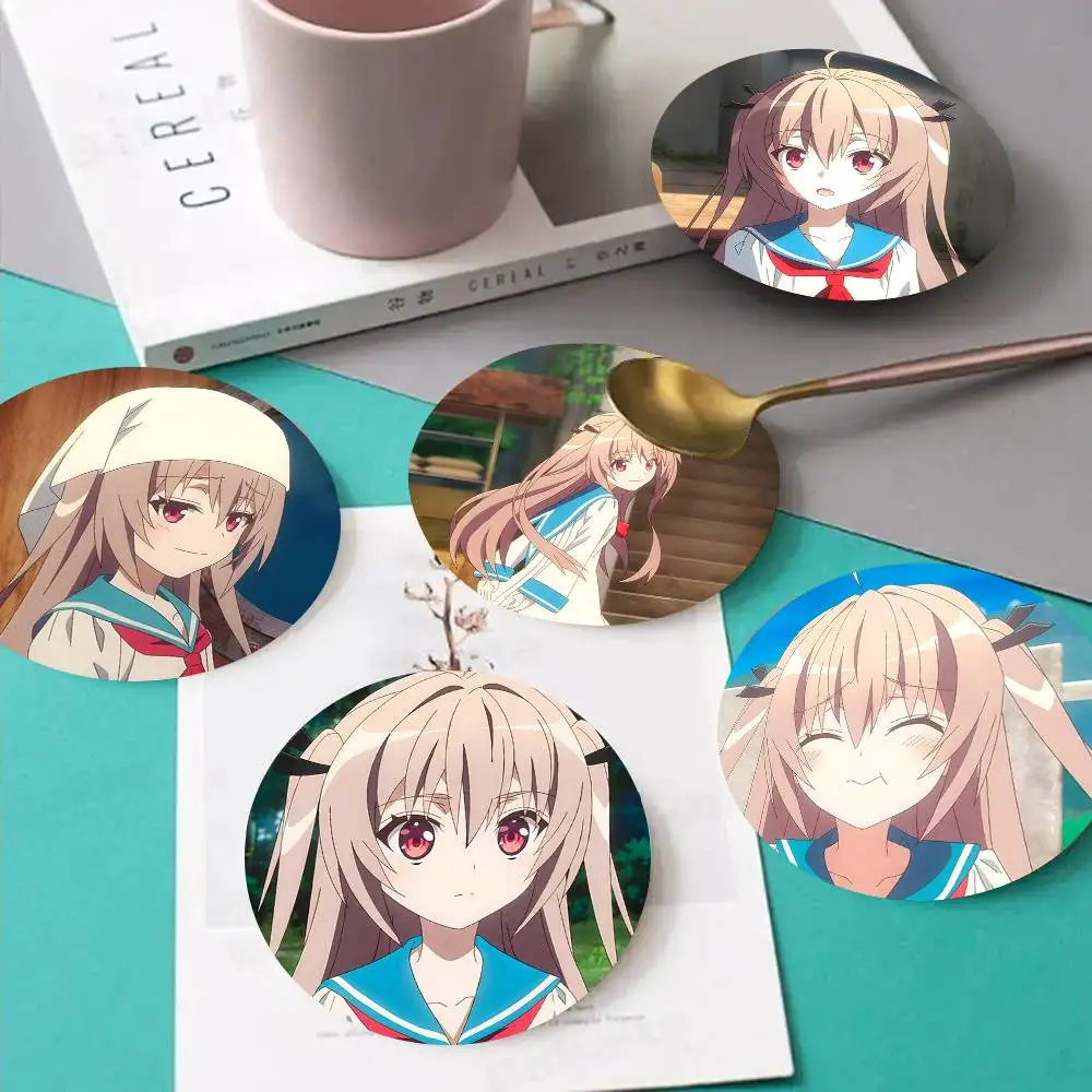 1pc ATRI My Dear Moments Wooden Coaster Colour Printing Cup Mat Home Desk Decoration Gifts