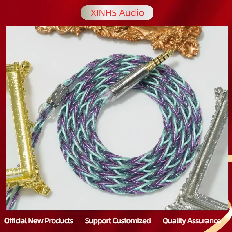 

XINHS X14 6-Core Silver Foil Wire Silver Plated Copper Hybrid Headphone Upgrade Cable 0.78 2pin/HD650/IE900/KZ-QDC/MMCX