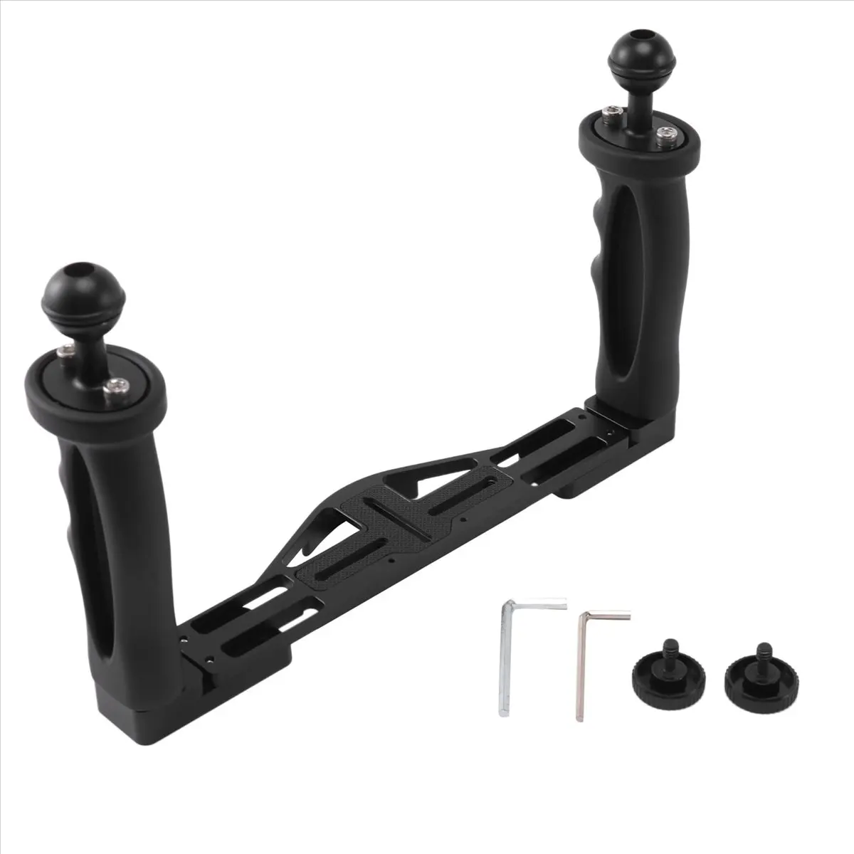 AAAE Dual Handheld Stabilizer Diving Underwater Camera Housings Tray/Grip Waterproof With Double Handle For Dome Port Waterproof