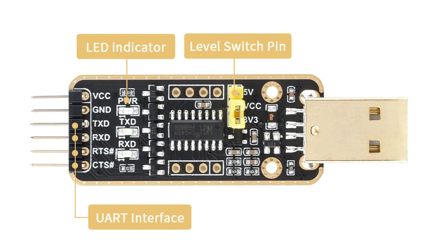 Módulo USB para UART, Micro, Mini, Tipo-A, Tipo-C Conectores, Alta Taxa de Transmissão