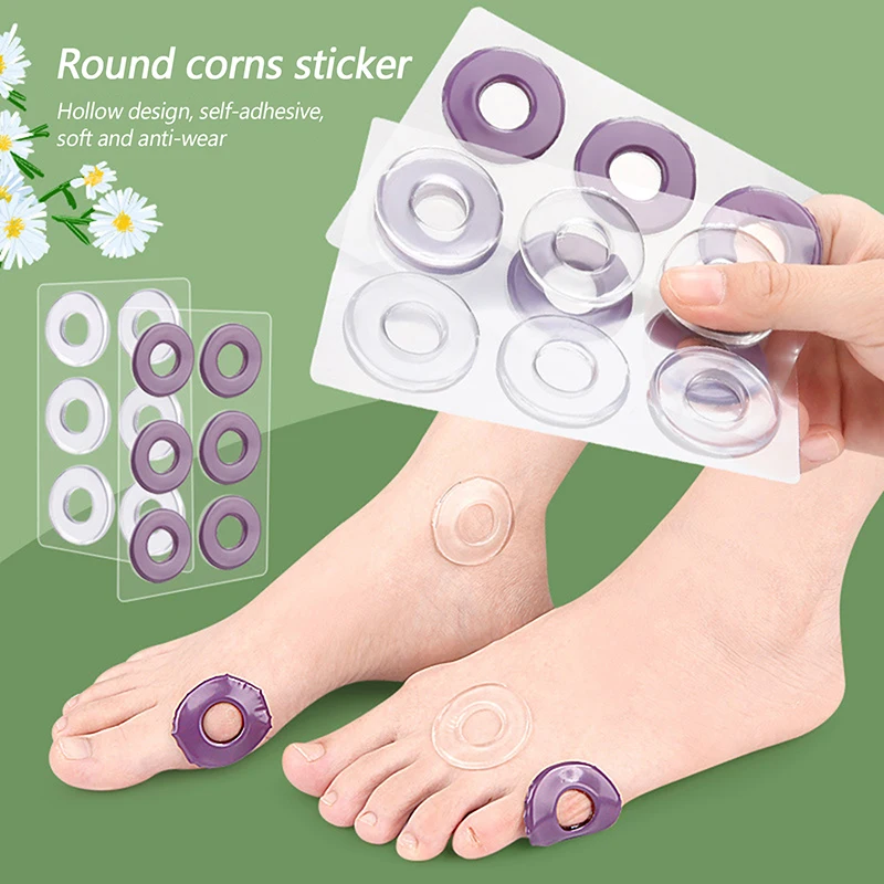 6 uds/hoja de parches de GEL suave para callos en los pies, pegatinas antiabrasión para blíster, almohadillas protectoras, parches para dedos y tacones