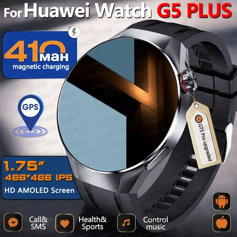 2025 New For HUAWEI Watch G5 PlUS Smart Watch Men 1.75" HD AMOLED Screen GPS track Heart Rate Bluetooth Call Compass SmartWatch