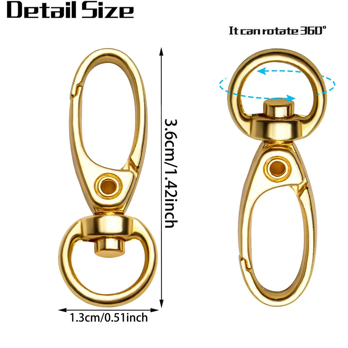 10/15/20/30PCS Oval Ring Lobster Clasp Claw Swivel for Strap Push Gate Lobster Clasps Hooks Swivel Snap Fashion Clips
