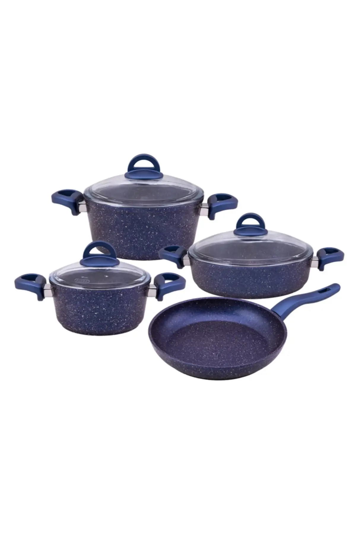 DOLBOVI Premium granite 7 piece Cookware Set Blue Pearl Cookware Set