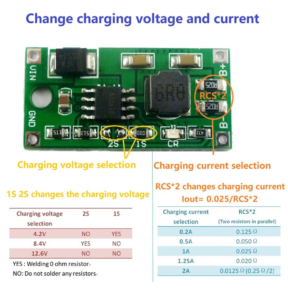 2A 1S 2S 3S Multi-Cell Synchronous Buck Li-Ion Charger DC 5-23V to 4.2V 8.4V 12.6V for 3.7V 7.4V 11.1V 18650 Li-Ion Batteries