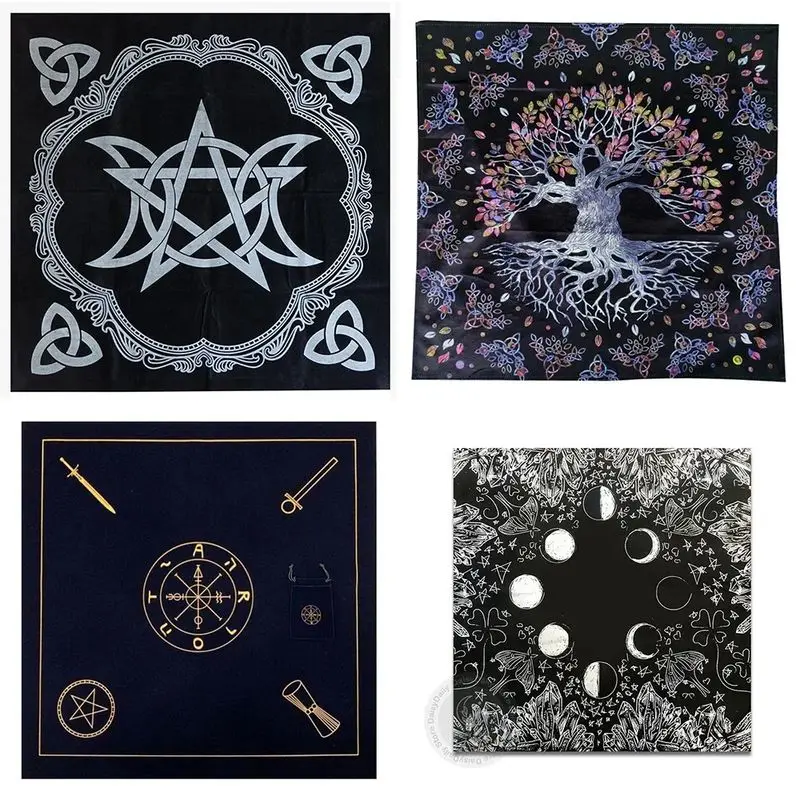 VIKAMA blue wolf moon native american spiritual witchy divination mat reiki healing meditation spiritual altar decor