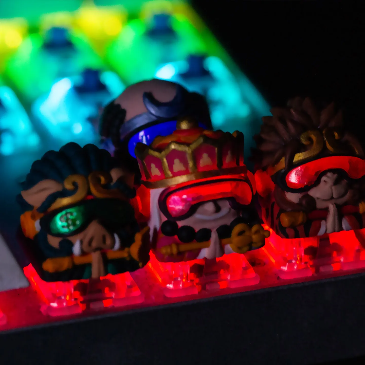ESC Game Peripherals Keycaps Resin Material Glasses Light-transmitting Design Sun Wukong Pigsy Sandy Tang Sanzang Artisan Keycap