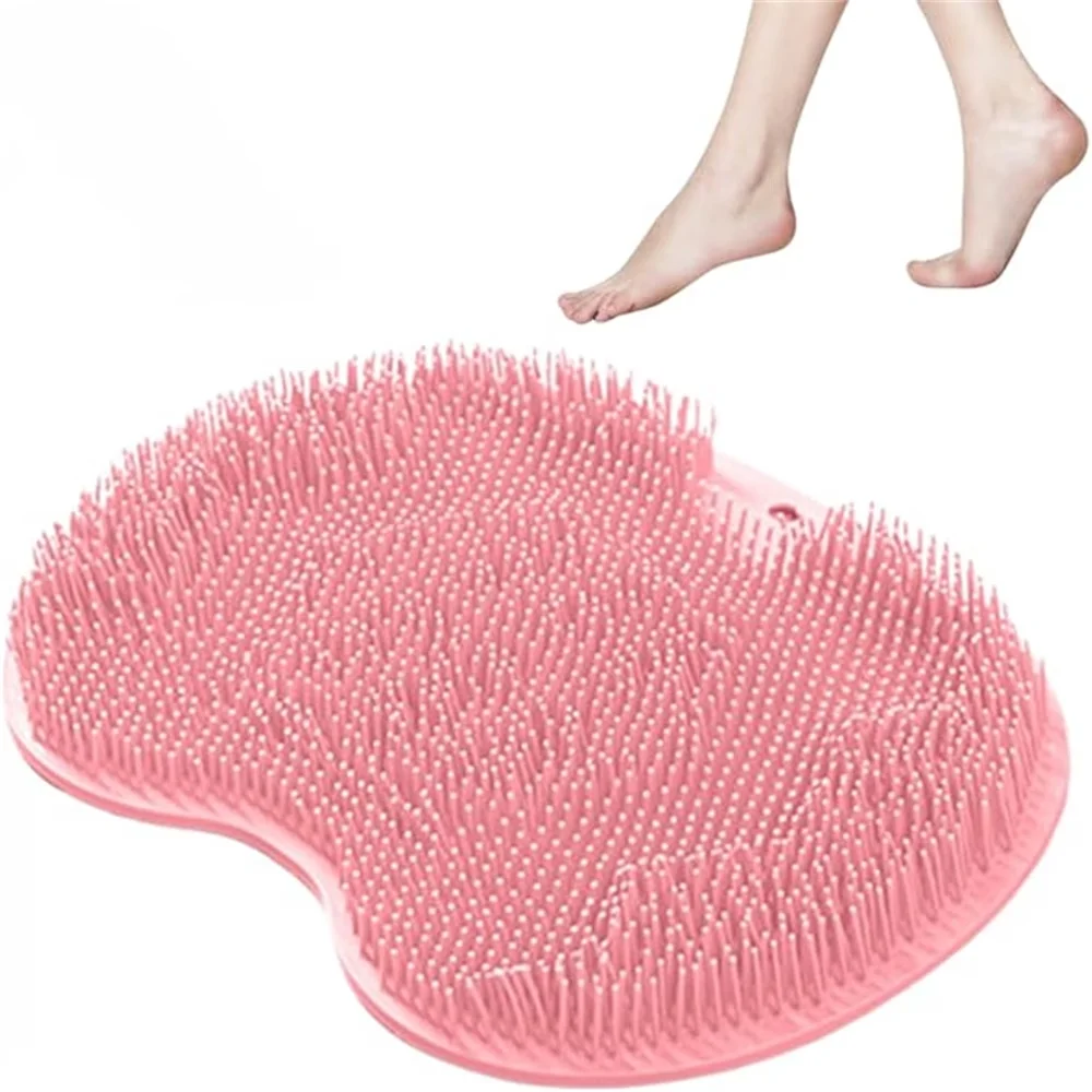 1pc Strong Anti-Slip Suction Cup Silicone Bath Shower Mat with Frosted Back for Foot Massage,Suitable for Bathing,Cleaning