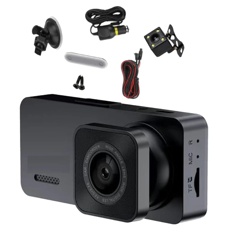 2/3 Channel Camera Car DVR 1080P Camera Double/Triple Lens Dashcam Video Recorder Parking Monitoring 2'' IPS Screen