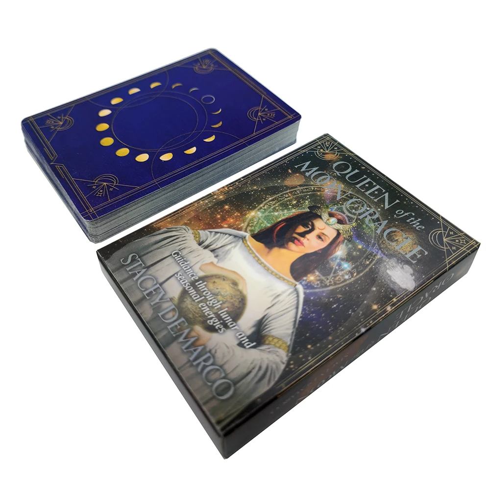 بطاقة Queen of The Moon Oracle لعبة لوحة الحفلات الإنجليزية الكاملة 44 بطاقة سطح السفينة التارو