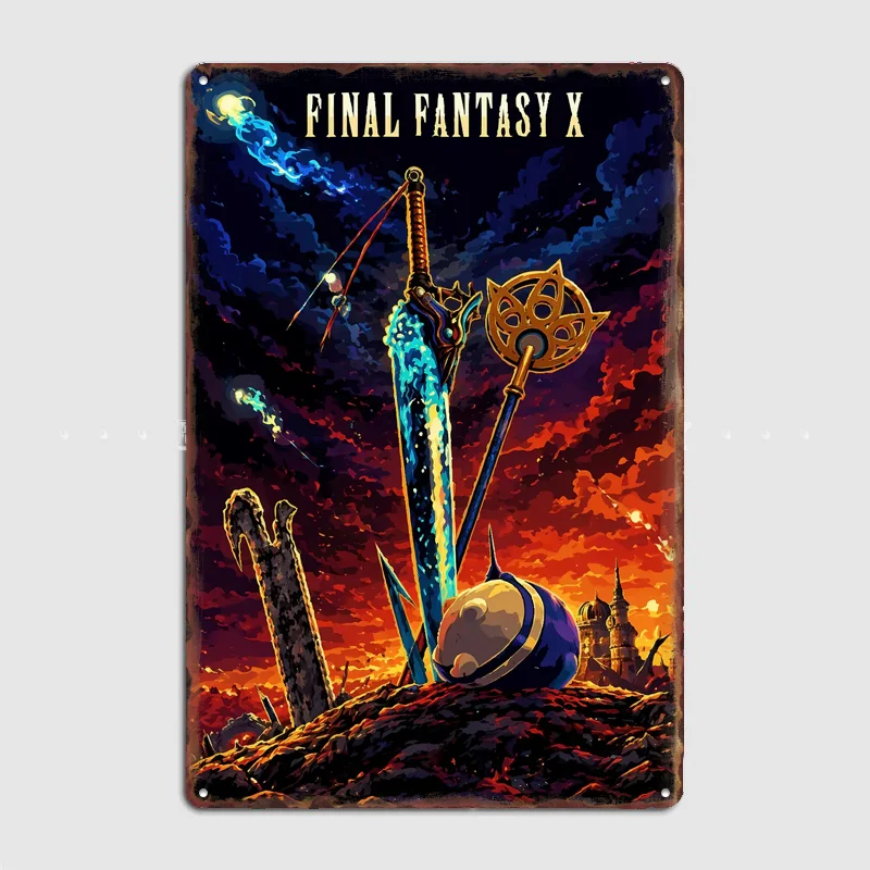 Final Fantasy X Poster Metal Tin Sign Indoor Outdoor Home Decor Bar Custom Posters Wall Room Decorations