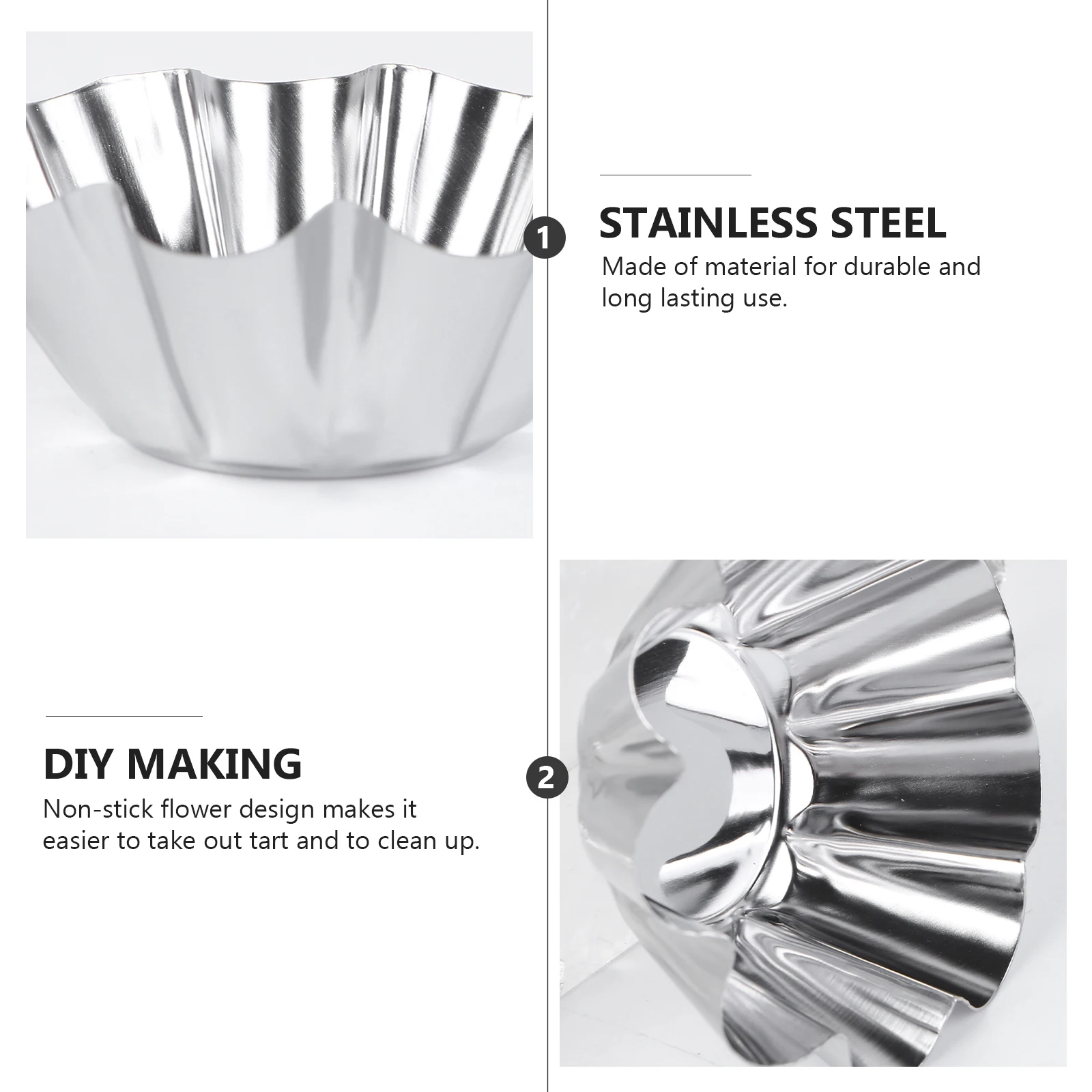 

6 Pcs Chrysanthemum Mold Cake Baking Dish Loaf Pan Tart Molds Fluted Muffin Cup Stainless Steel Cupcake Tins Non Stick Flower