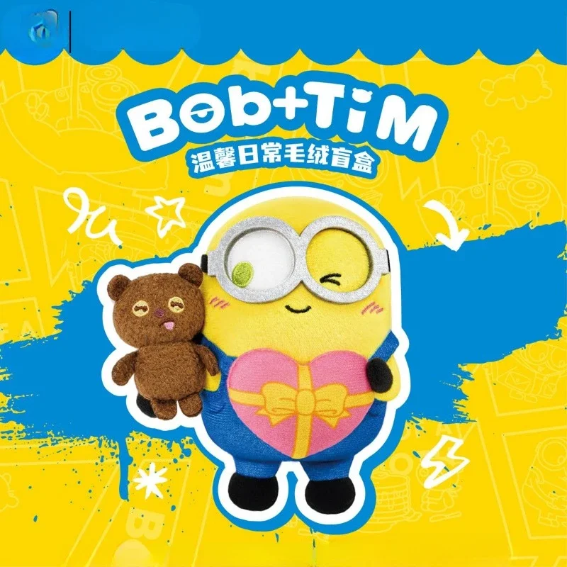 Minionki Bob Timi Bear Cartoon śliczna lalka pudełko z niespodzianką kreatywna figurka ozdoba brelok wisiorek niespodzianka pudełko prezentowe zabawka dla dzieci