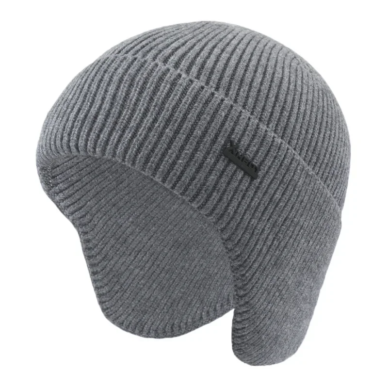 Men Winter Warm Hat Adult Knitted Casual Beanies  Cotton Wool Hats for Men Brand Outdoor Cap Solid