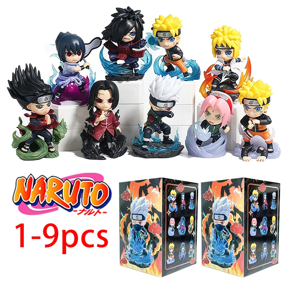 Caja Sorpresa de Naruto, Set de Figuras de Acción Versión Q, Figuras de Anime de PVC, Colección Uzumaki, Sasuke, Itachi, Kakashi, Modelo de Escritorio, Regalo