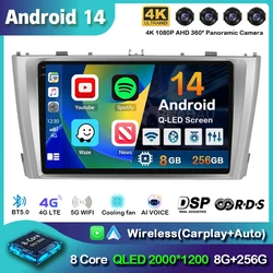 Android 14 Carplay Auto Car Radio For Toyota Avensis T27 2009 2010 2011 2012-2015 GPS Navigation Multimedia Player DSP Stereo 4G