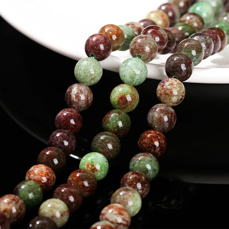 4 6 8 10mm Natural Green Colored Stone Beads Round Loose Spacer Bead For Jewelry Making Diy Necklace Bracelet Accessory Finding