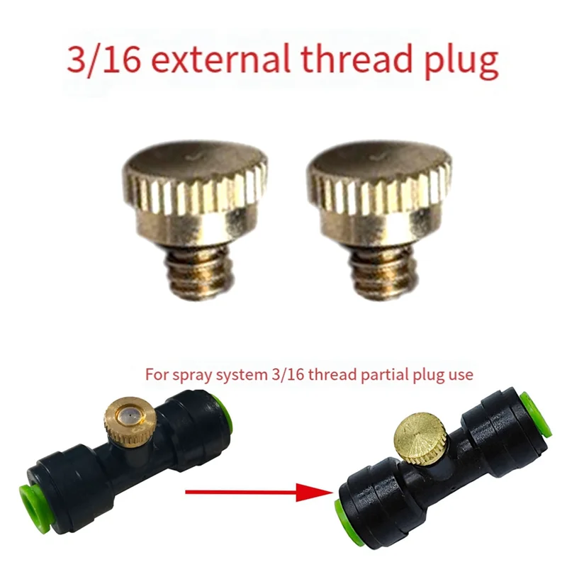 AA81-Brass Misting Nozzle Plug ,Thread Misting Nozzle Plug For Raised Garden Bed Backyard Outdoor Cooling System 12Pcs