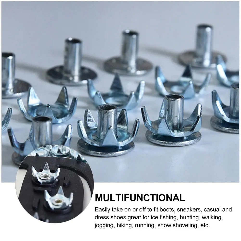 

20pcs Anti Shoe Spikes Steel Ice Cleats Lightweight Portable Climbing Crampons Grippers for Walking Hiking Hunting