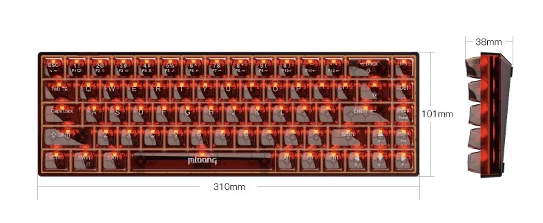 K680 mechanical keyboard wired 68-key red agate mechanical keyboard