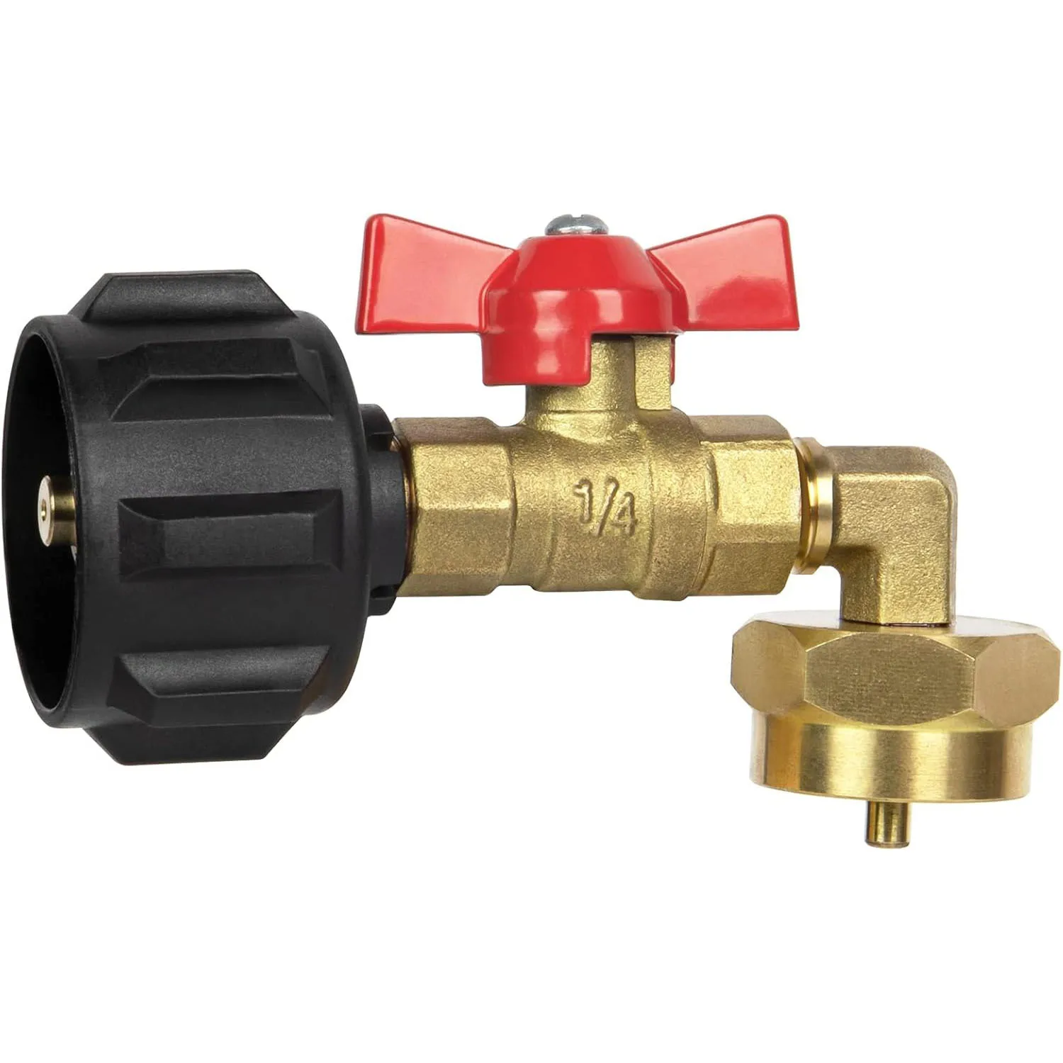 Brass Propane Refill Adapter 20lb To 1lb Converter With Pressure Gauge For QCC1 For Type1 Outdoor Camping Stove