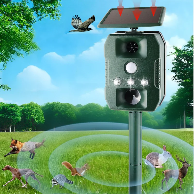 

Открытый солнечный репеллент для животных, семь регулируемых режимов ночного дня на выбор, подходит для патио