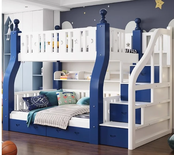 

Double bunk beds, bunk beds, small-sized beds, all-solid wood combined dislocation mother bed for children.