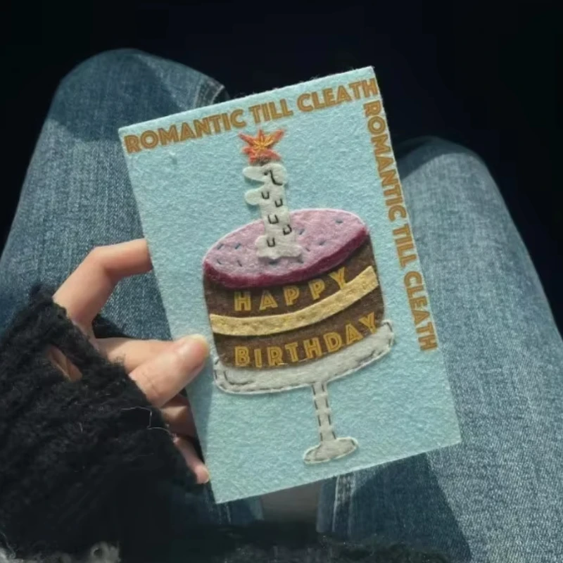 Cartoon Non-woven Gift Greeting Card Best Friend's DIY Birthday Gift Blessing Message Party Invitation Card Valentine's Day Gift