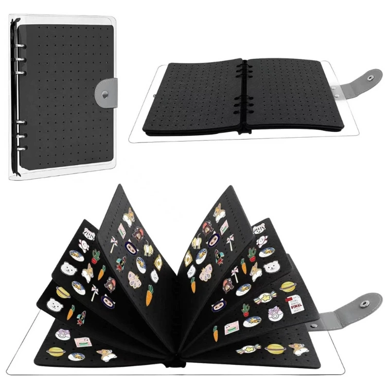 Pin Showcase and Storage Album Pin Display Case Felt Texture Pin Storage Album Pin Showcase Holder for Enthusiasts