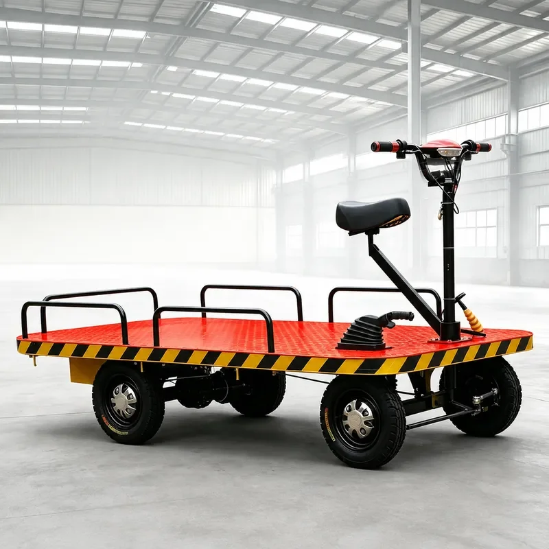 2 Ton Electric Four Wheel Flatbed Truck Lithium Battery Cargo Transporter for Warehouse Pulling and Goods Handling