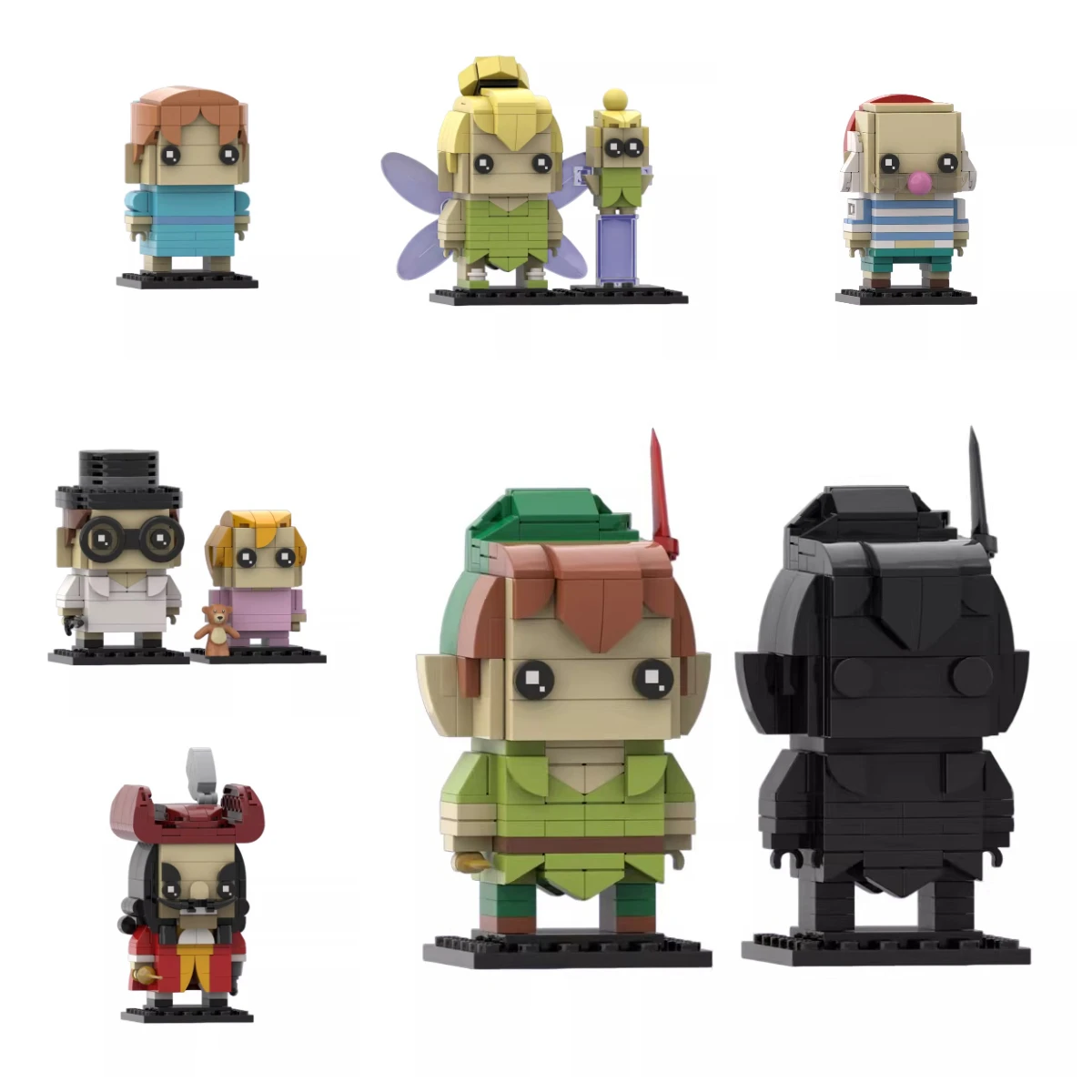 Película de animación creativa hombre volador Peter bloques de construcción MOC figuras de acción Mini muñeca modelo niños juguete regalos de cumpleaños para niños