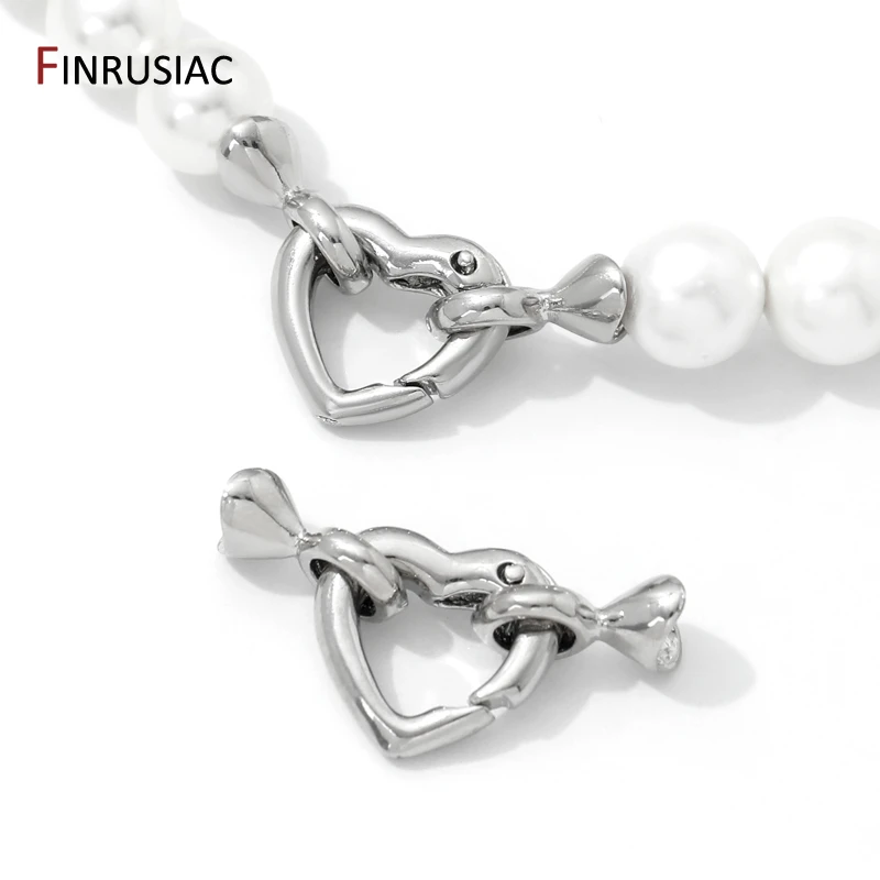 

Rhodium Plated Brass Heart Pearl Clasps Connector,DIY Bracelet Necklace Making Supplies,Clasps For Bracelet Making Accessories