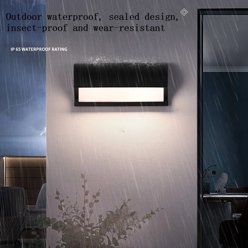

LED Motion Sensor Outdoor Wall Light IP65 Waterproof Modern Porch Lamp for Patio Balcony Garden Courtyard Entryway Lighting