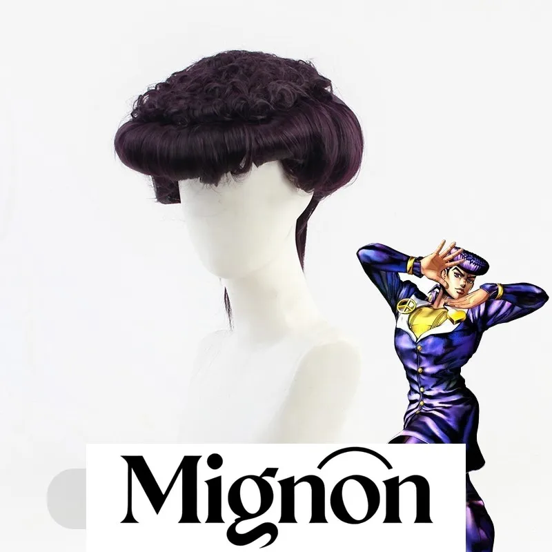 Хигашиката Джосуке Косплей Парик Невероятные приключения Джоджо Темно-фиолетовый стиль