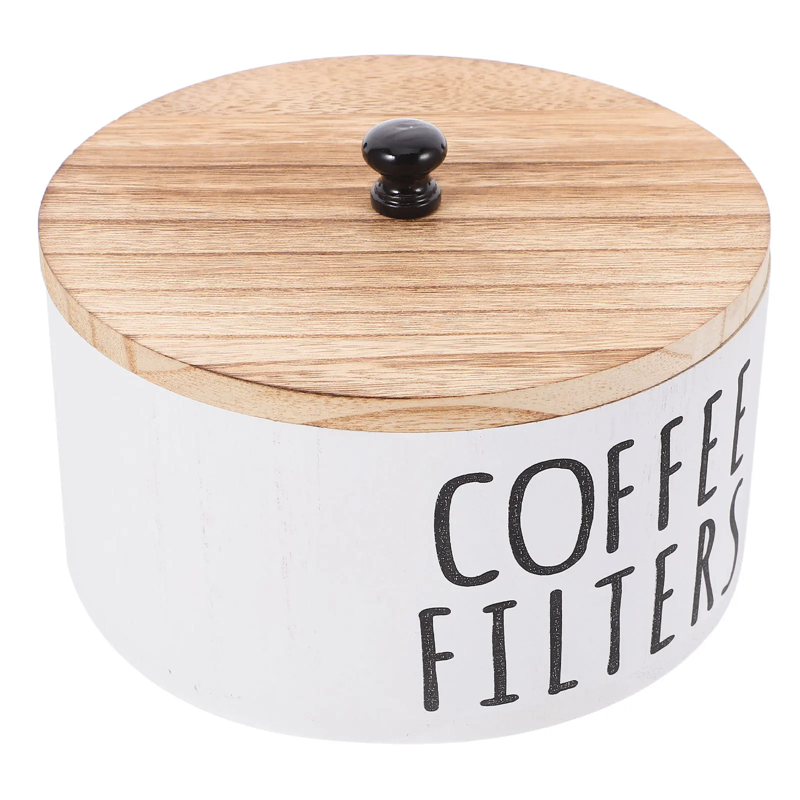 

Wooden Coffee Filter Storage Container Rustic Holder for Paper Filters Coffee Station Organizer Bar Accessories