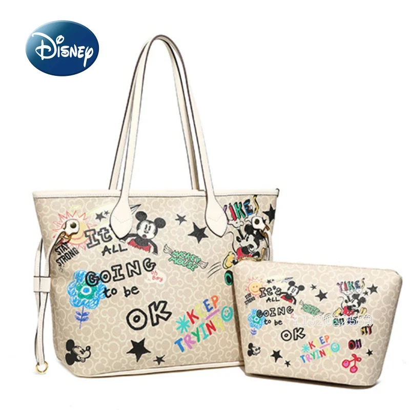 

Disney Mickey New Women's Handbag Luxury Brand Original Women's Shoulder Bag Large Capacity Fashion 2-piece Set Women's Tote Bag