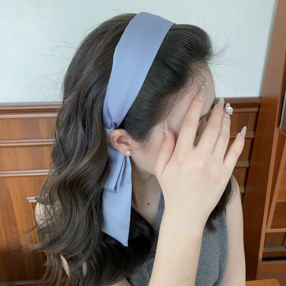 

Vintage Bow Ribbon Hair Band Solid Color Fairy Bow Headband Headwear Hair Accessories Hair Hoop Women