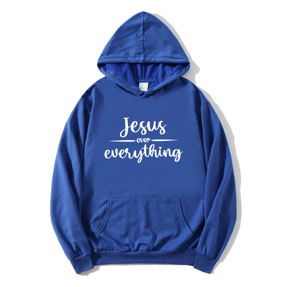 Jesus Over Everything Hoodie Christian Tops for Women Christian Women Clothing Jesus Clothes Religious Sweatshirts Korean