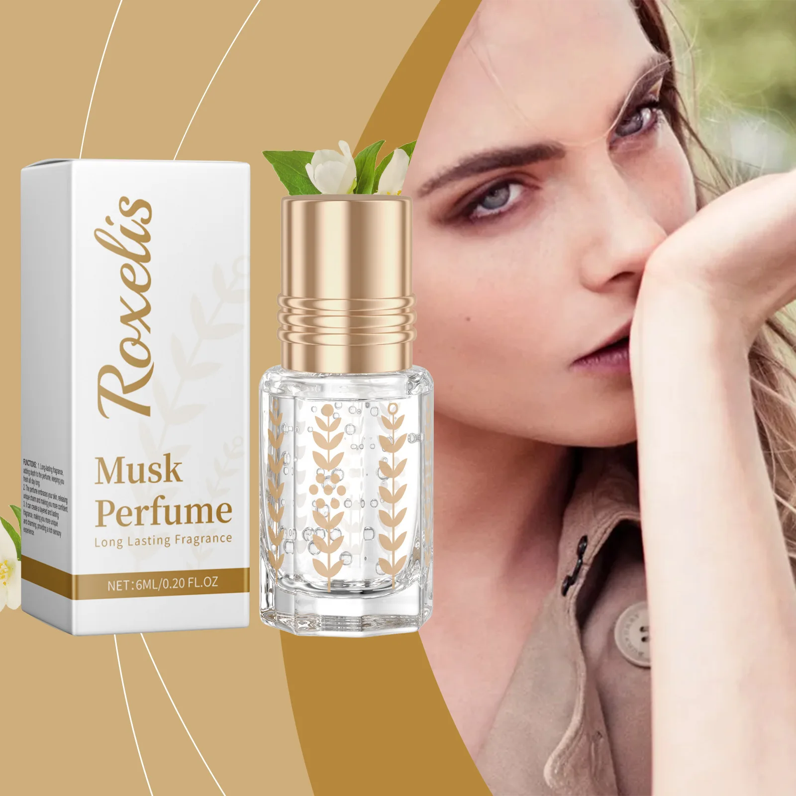 6ML musk perfume para mulheres fragrância de longa duração, realça o charme do diário bola perfume para todos os tipos de pele