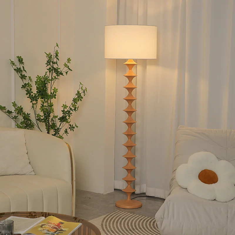 Lámpara de pie Medieval retro log estilo japonés sala de estar dormitorio lámpara de atmósfera de alta gama