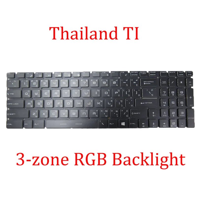 3-zone RGB Backlight NE TI Keyboard For MSI GT73VR 6RE Titan 6RF Titan Pro SLI 7RE Titan SLI 7RF Titan Pro Nordic NE Thailand TI