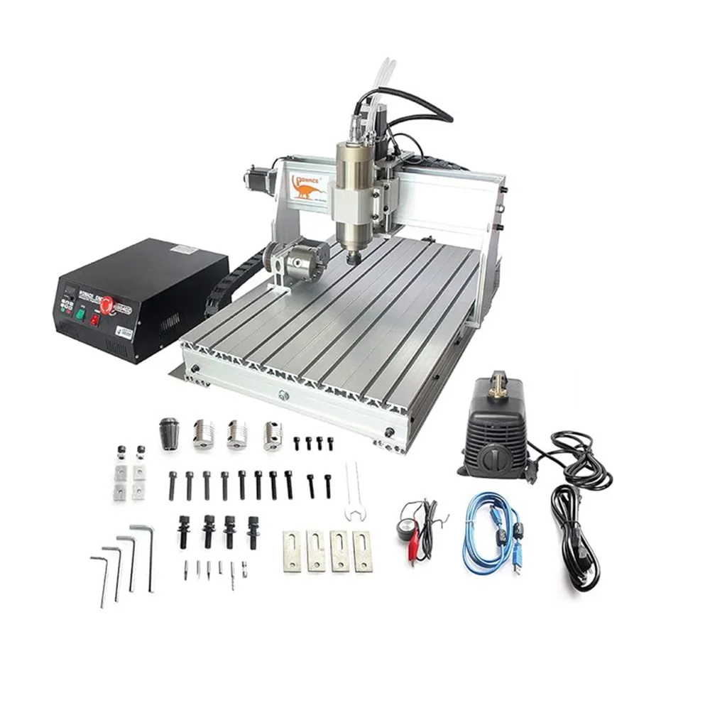 RATTM 4 Axis 6040 USB Mach3 Linear Guide CNC Router Kit 2.2KW Spindle Aluminum Frame Milling Cutting Engraving Machine for Metal