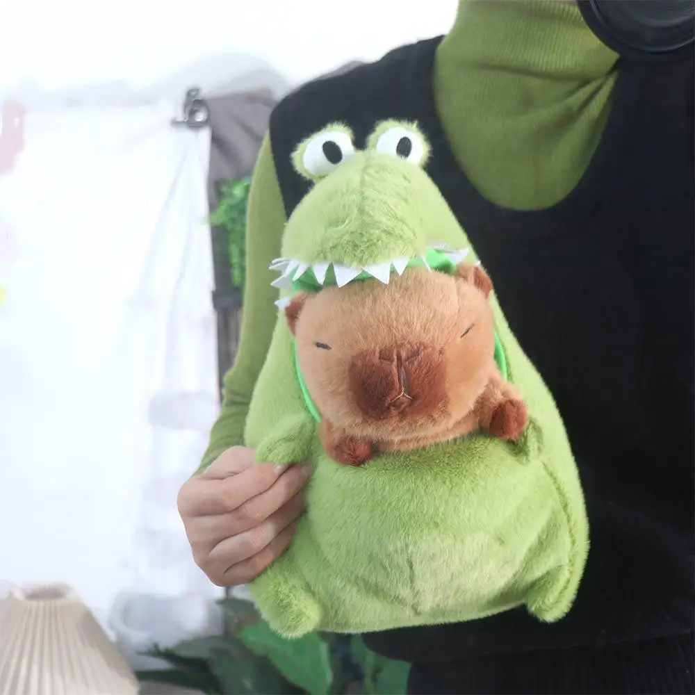 's Accompany Cartoon Crocodile Capybara Simulation Fluffy Capibara Anime Stuffed Soft 30/40cm Capybara Green Crocodile