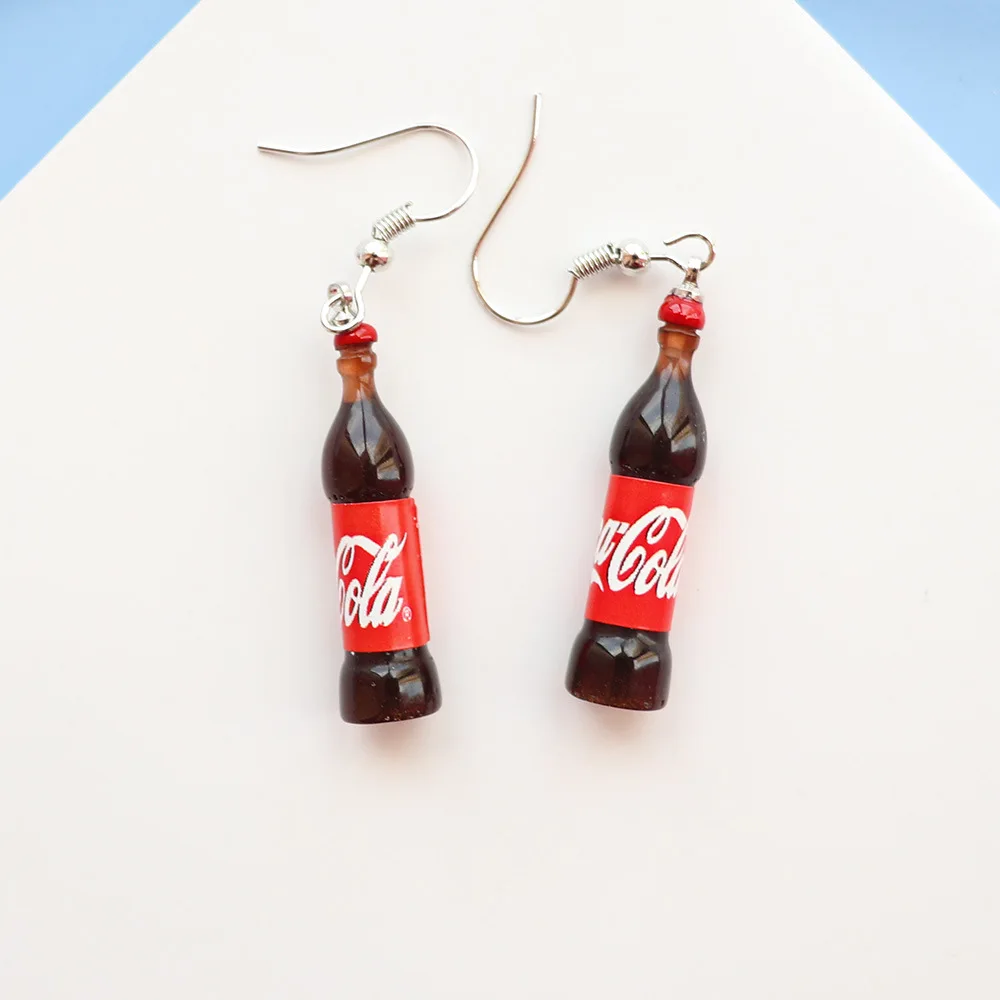 Ovxxons 1 Pair Soda Drink Earrings Cola Sprite Fun All-match Earrings Jewelry